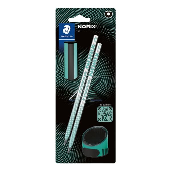 Staedtler 4-tlg. Bleistift-Set »NORIX« HB mit Radiergummi und Spitzdose grün