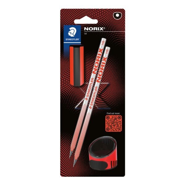 Staedtler 4-tlg. Bleistift-Set »NORIX« HB mit Radiergummi und Spitzdose orange