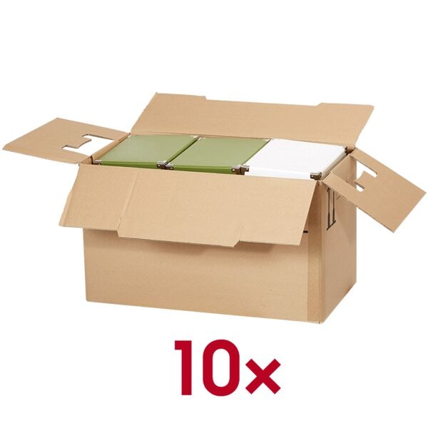 Nestler 10 Stück Umzugskartons 36,1/66/40 cm, 36.1x40x66 cm