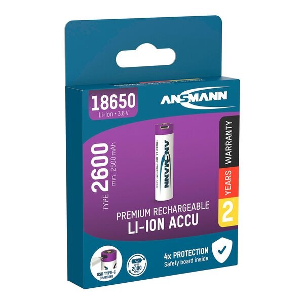 Ansmann Akku »18650« mit USB-C-Anschluss 2600 mAh