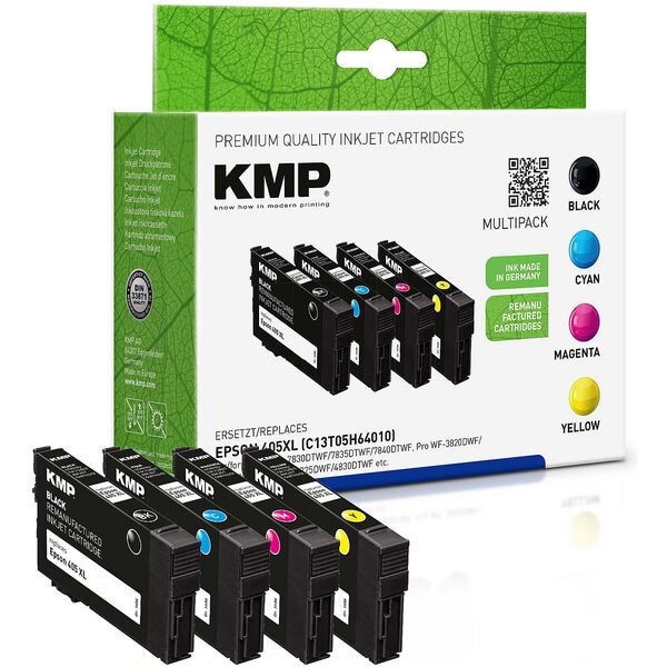 KMP Tintenpatronen-Set ersetzt Epson »405XL BK/CMY« schwarz, cyan, magenta, gelb schwarz