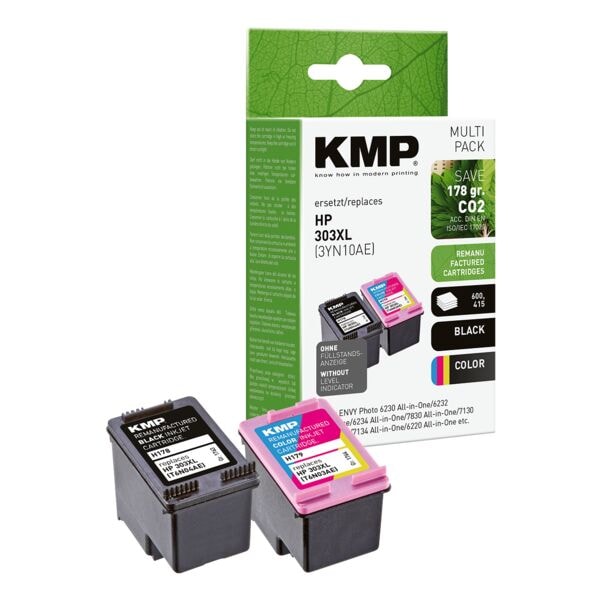 KMP Tintenpatronen-Set ersetzt HP »T6N04AE / T6N03AE« HP303XL cyan, magenta, gelb, s blau