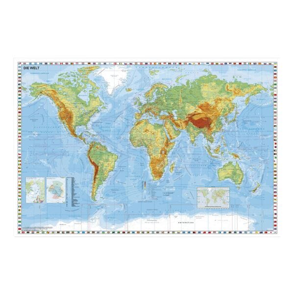 STIEFEL Eurocart Wandkarte »Weltkarte physisch« 95 x 62 cm
