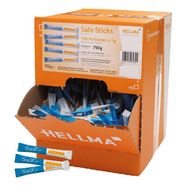 Hellma Portionierte Salz-Sticks 750 Portionen