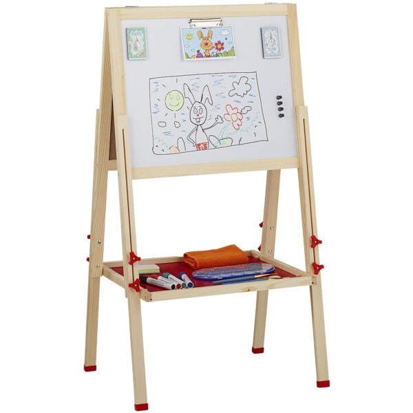 relaxdays Standtafel doppelseitig für Kinder
