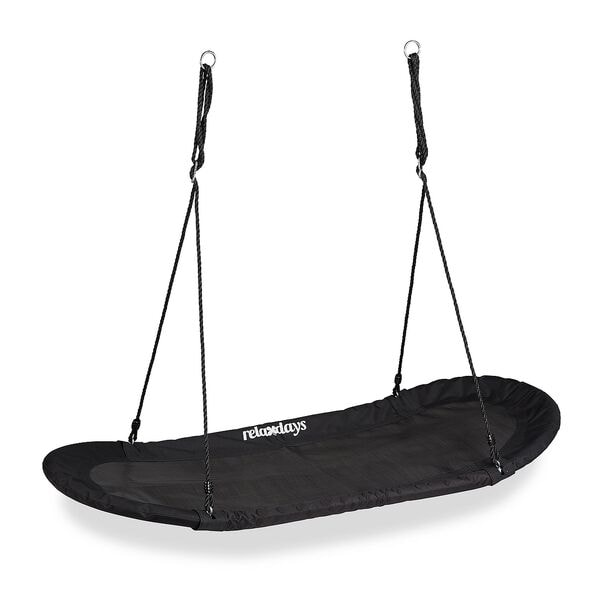 relaxdays Nestschaukel XXL schwarz schwarz