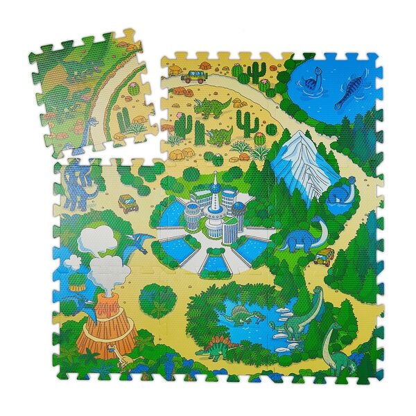 relaxdays Puzzlematte Dinosaurier