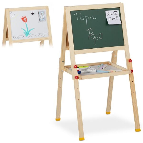relaxdays Standtafel für Kinder mit Whiteboard