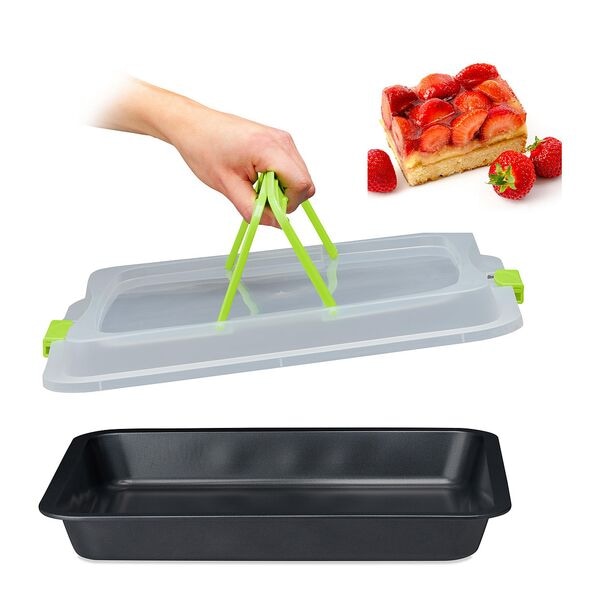 relaxdays 3in1 Backblech mit Deckel grün