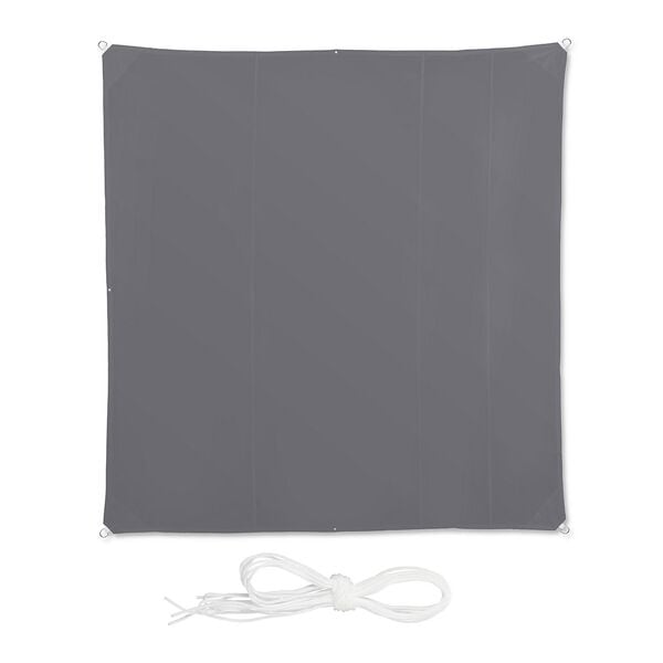 relaxdays Sonnensegel quadratisch 5 x 5 m grau