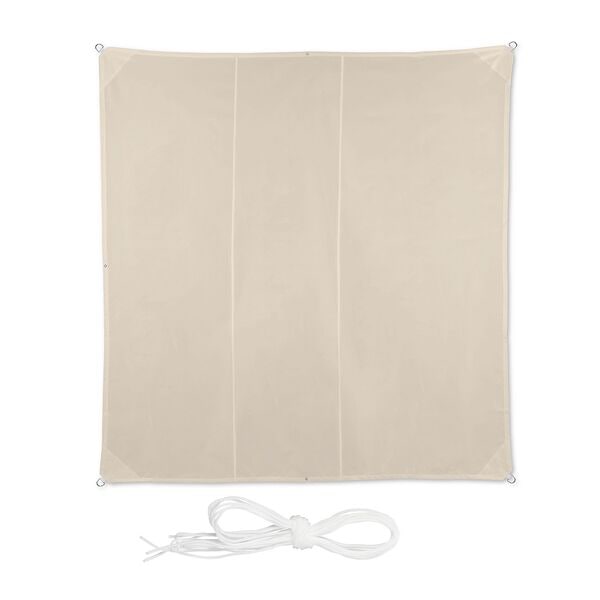 relaxdays Sonnensegel quadratisch 4 x 4 m beige