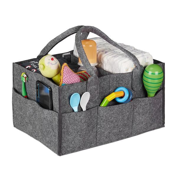 relaxdays Baby Windel Caddy Filz grau