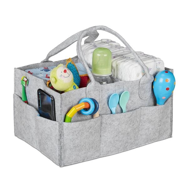 relaxdays Baby Windel Caddy Filz blau