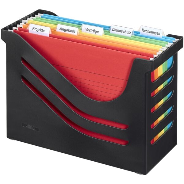 Jalema Hängeregistraturkorb mit Mappen »Silky Touch« A4 schwarz