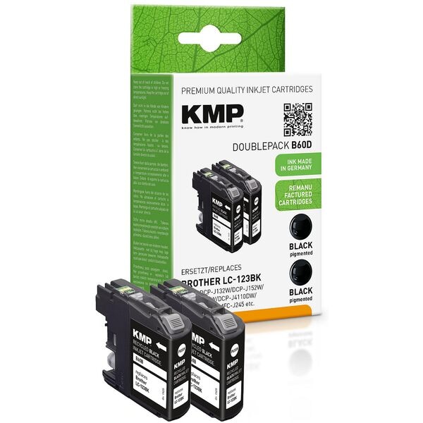 KMP Tintenpatronen-Set ersetzt Brother »LC-123BK« schwarz schwarz