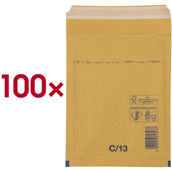 VP Luftpolster-Versandtaschen »C/13« 100 Stück braun braun, 17x22.5 cm