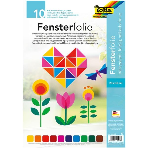 folia Fensterfolie mehrfarbig 10 Blatt mehrfarbig