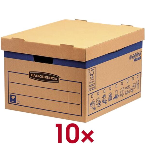 OTTO Office Umzugskartons SmoothMove Prime 33,5/40/29,2 cm 10 Stück braun, 33.5x29.2x40 cm