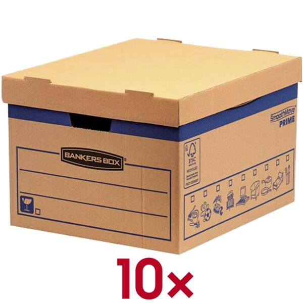 OTTO Office Umzugskartons SmoothMove Prime 38,7/44,5/29,4 cm 10 Stück braun, 38.7x29.4x44.5 cm