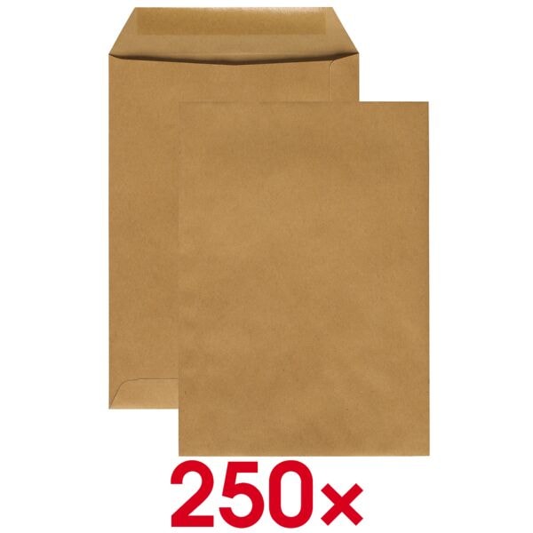 Mailmedia 250 Versandtaschen DIN C5 70 g/m² ohne Fenster braun braun, 22.9x16.2 cm