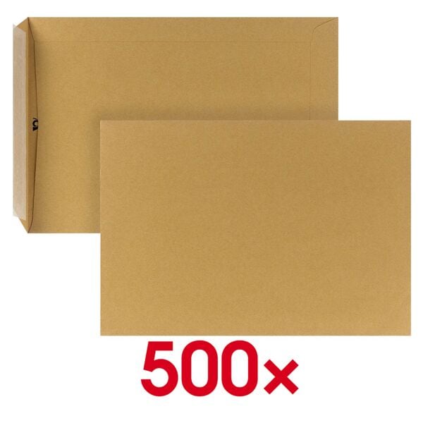 Steinmetz 500 Versandtaschen DIN C5 90 g/m² ohne Fenster braun braun, 22.9x16.2 cm