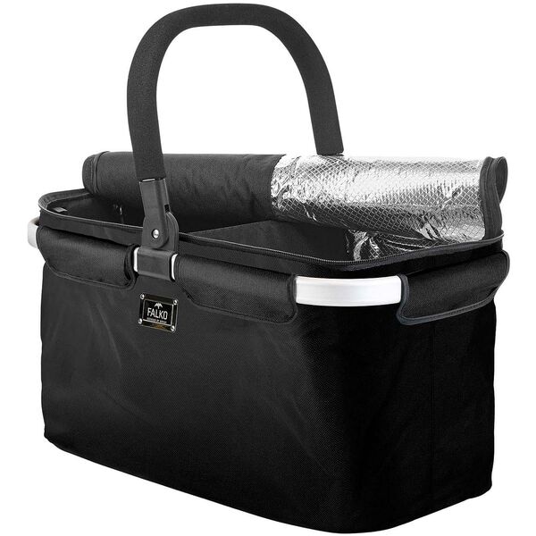 Genius Einkaufskorb Falko Duo, schwarz schwarz, 48x28x24 cm