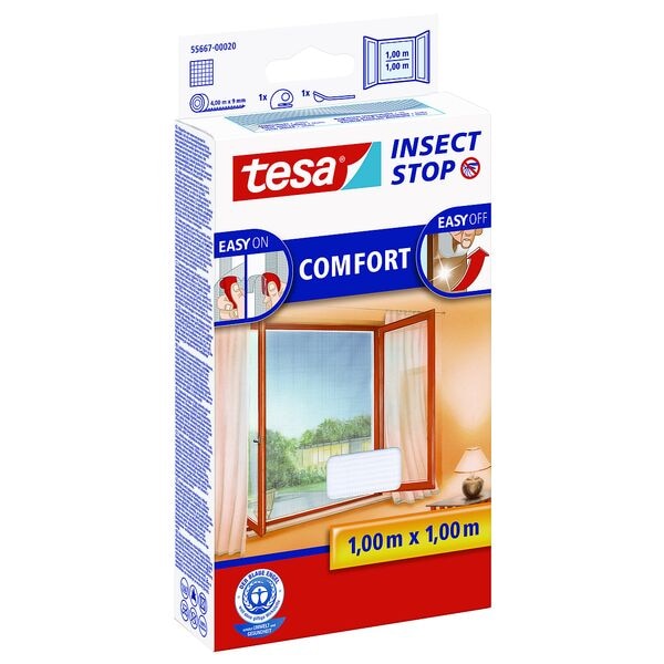 tesa Fliegengitter »Insect Stop COMFORT« 55667 für Fenster weiß weiß, 100x100 cm
