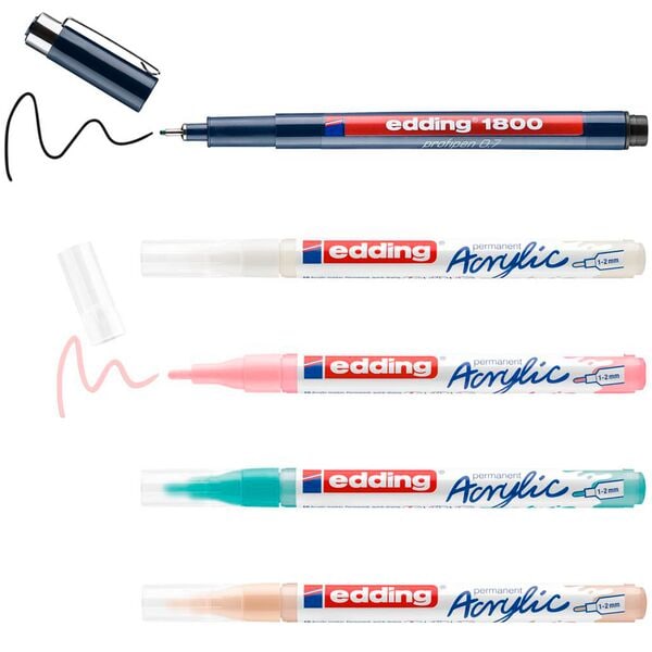 Edding 7-tlg. Acrylstifte-Set »Manga« 1,0 - 2,0 mm lila