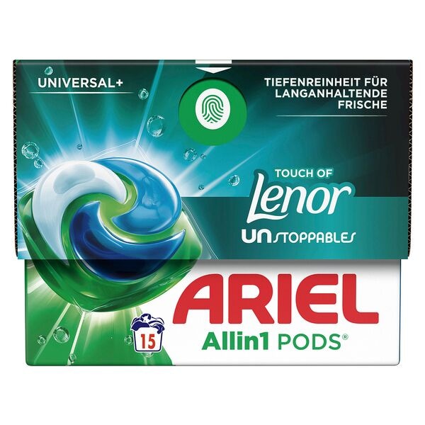 ARIEL Waschmittel »UNIVERSAL+ Allin1 PODS Lenor« 15 WL grau