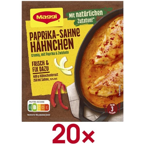 Maggi 20er-Pack »Paprika-Sahne Hähnchen« 3 Portionen