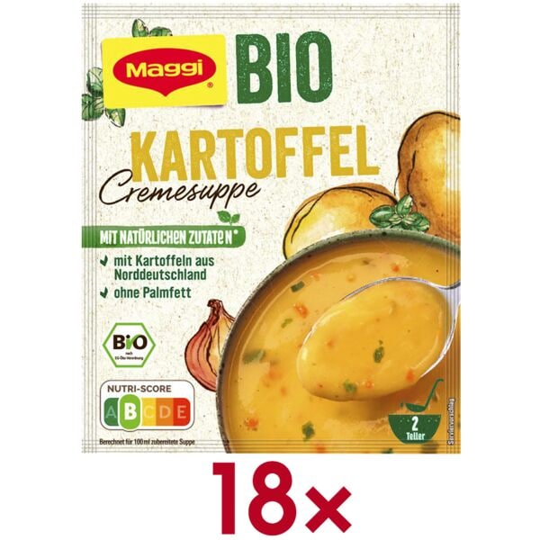 Maggi 18er-Pack Fix-Tütchen Cremesuppe» Bio Karoffel« 2 Portionen