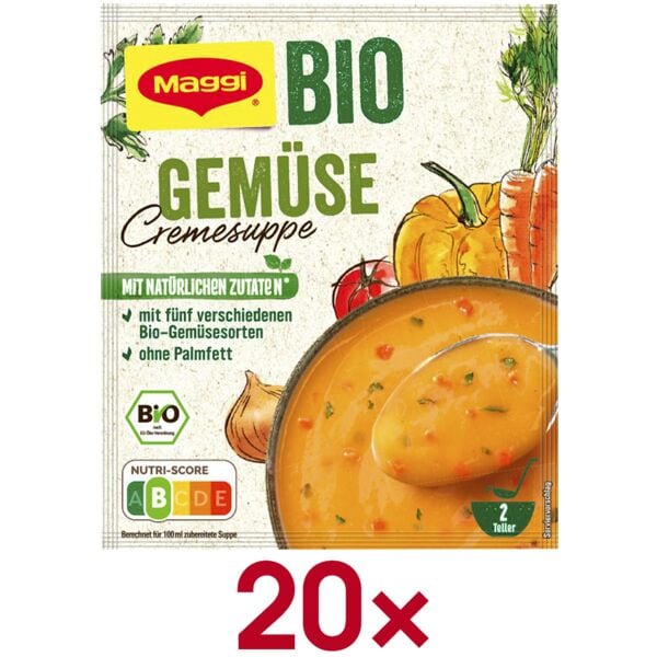 Maggi 20er-Pack Fix-Tütchen Cremesuppe »Bio Gemüse« 2 Portionen