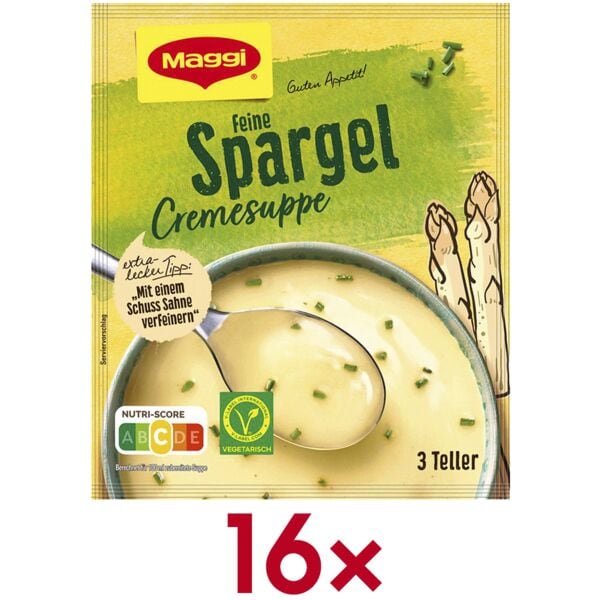 Maggi 16er-Pack Fix-Tütchen »feine Spargel-Cremesuppe« 3 Portionen