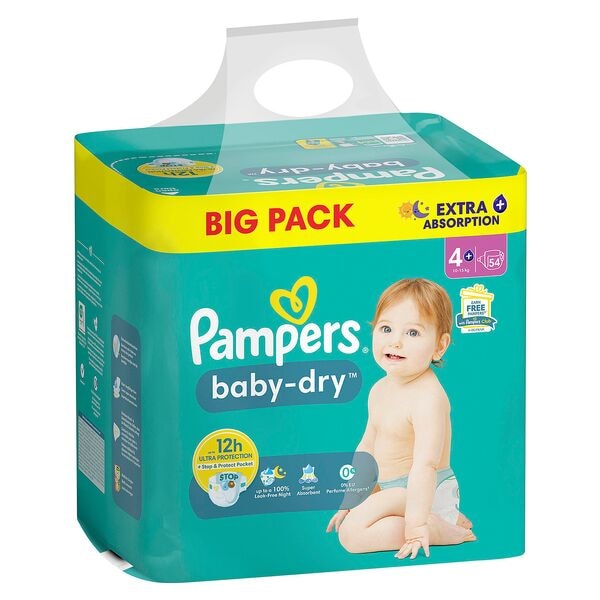 Pampers Windeln »baby-dry™ BIG PACK« Gr.4+ (10-15 kg) 54 Stück weiß