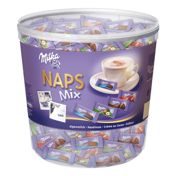 Milka Mini-Schokoladentafeln »Naps Mix« 207 Portionen 1kg braun