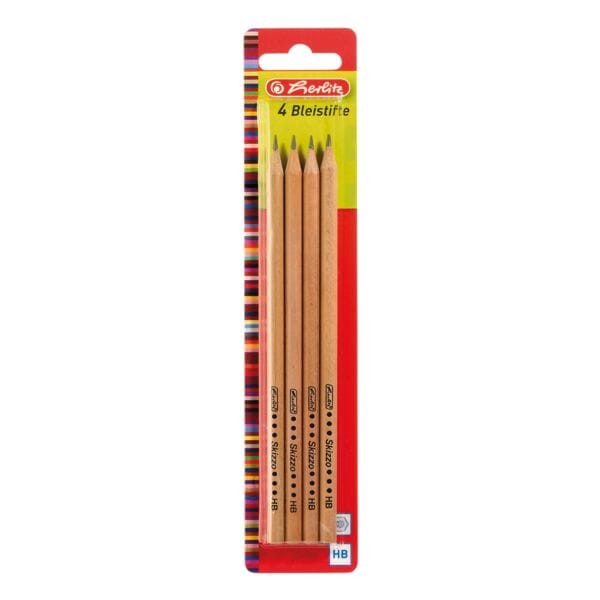 Herlitz 4x Bleistift »Skizzo natur« HB mehrfarbig