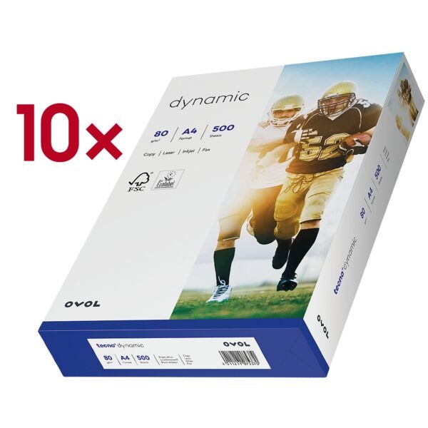tecno 10x Multifunktionales Druckerpapier »Dynamic« A4 80 g/m² - 500 Blatt weiß