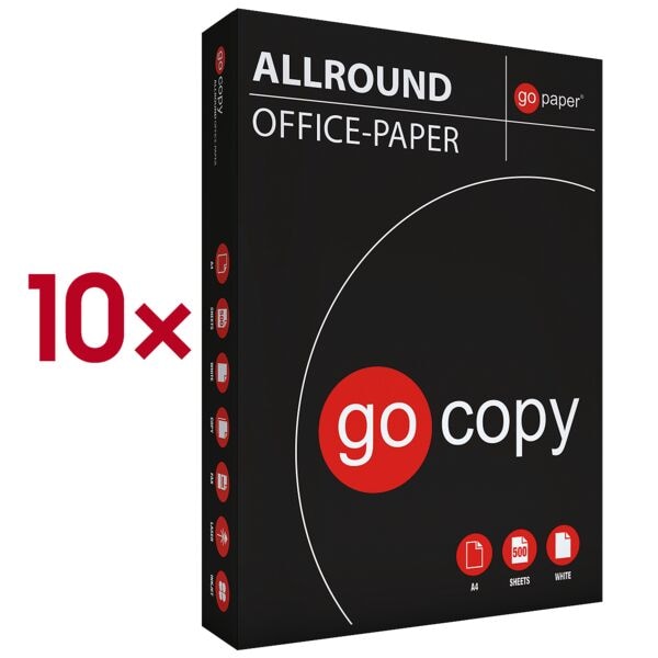 go paper 10x Kopierpapier A4 »GO COPY ALLROUND« 5000 Blatt gesamt weiß