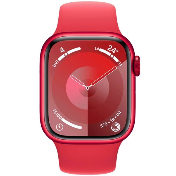 Apple Smartwatch Apple Watch Series 9 GPS + Cellular Sportband 41 mm rot grün