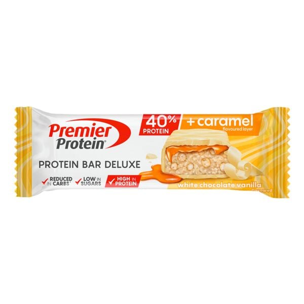 Premier Protein Proteinriegel Deluxe »White Chocolate Vanilla - Karamell« 50g weiß