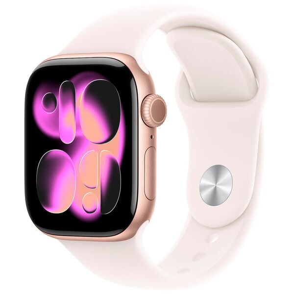 Apple Smartwatch Apple Watch Series 11 42 mm Aluminium (GPS) Sportarmband S/M blassros grün