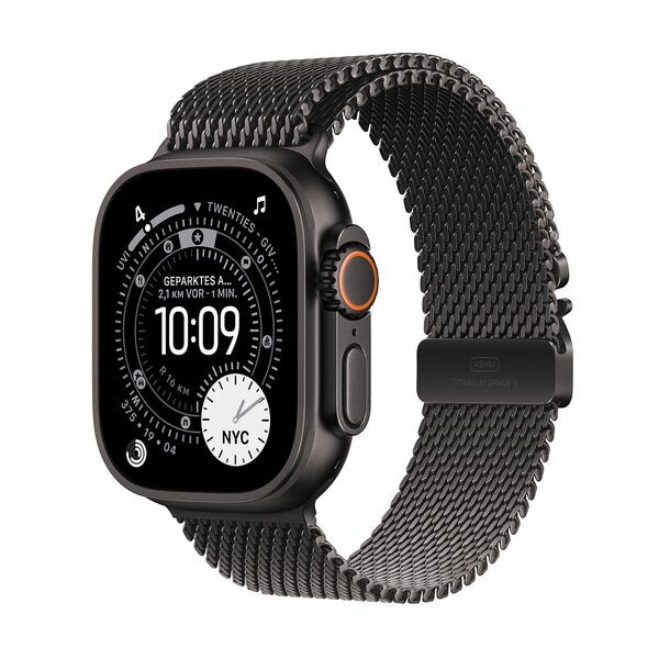 Apple Smartwatch Apple Watch Ultra 3 Milanaise Armband Medium Cellular + GPS 49 mm sch 37