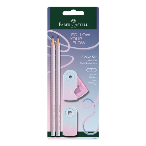 Faber-Castell Bleistift-Set »Grip 2001 + SLEEVE« B rosa
