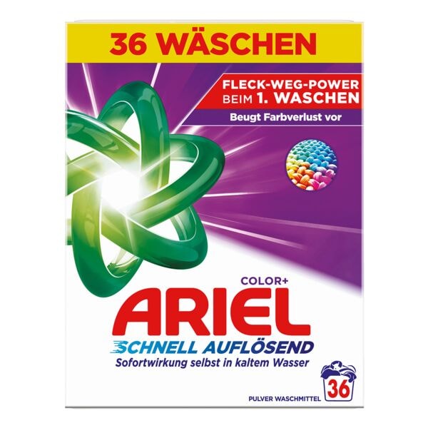 ARIEL Pulverwaschmittel »Color+« 1.8 kg - 36 WL weiß