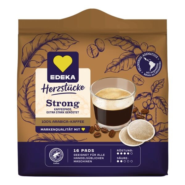 EDEKA Herzstücke Kaffeepads »Strong« 16 Stück