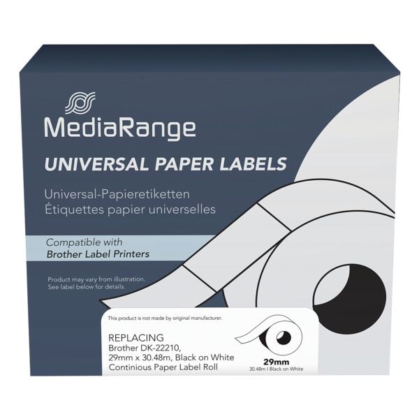 MediaRange Endlospapierrolle für Etikettendrucker 29 x 30480 mm 1 Rolle