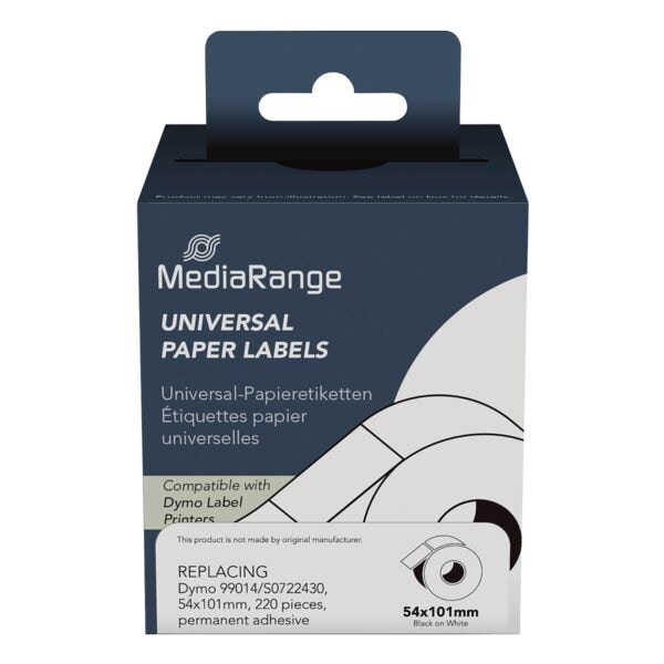 MediaRange Etikettenrolle für Etikettendrucker 54 x 101 mm 220 Stück