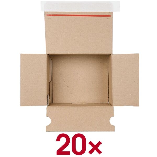 OTTO Office 20 Stück Kartons mit Automatikboden 16,6/13,6/8,2 cm braun, 16.6x8.2x13.6 cm