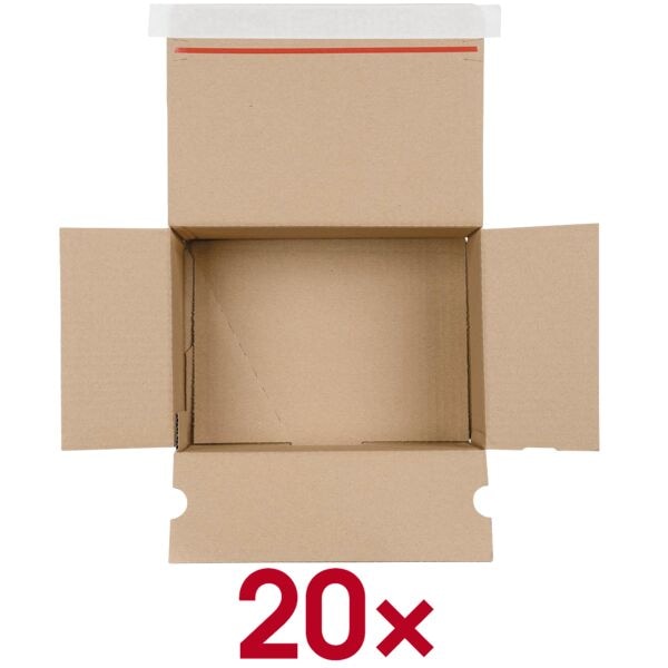 OTTO Office 20 Stück Kartons mit Automatikboden 23,6/17,1/12,7 cm braun, 23.6x12.7x17.1 cm