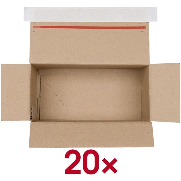 OTTO Office 20 Stück Kartons mit Automatikboden 20,1/10,1/10,2 cm braun, 20.1x10.2x10.1 cm